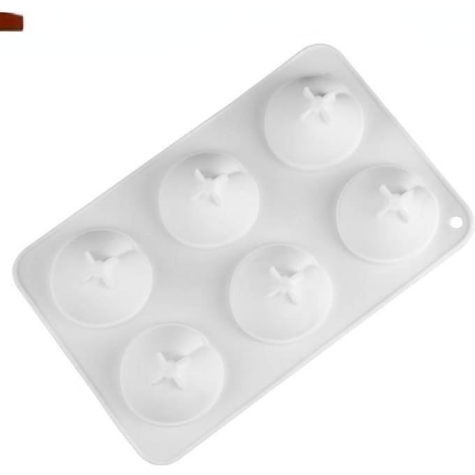 Moule à gâteau en silicone en forme de pêche à 6 cavités, biscuits, savon, bricolage, cuisine, réutilisation, outils de cuisson, décoration, fabrication de mousse white