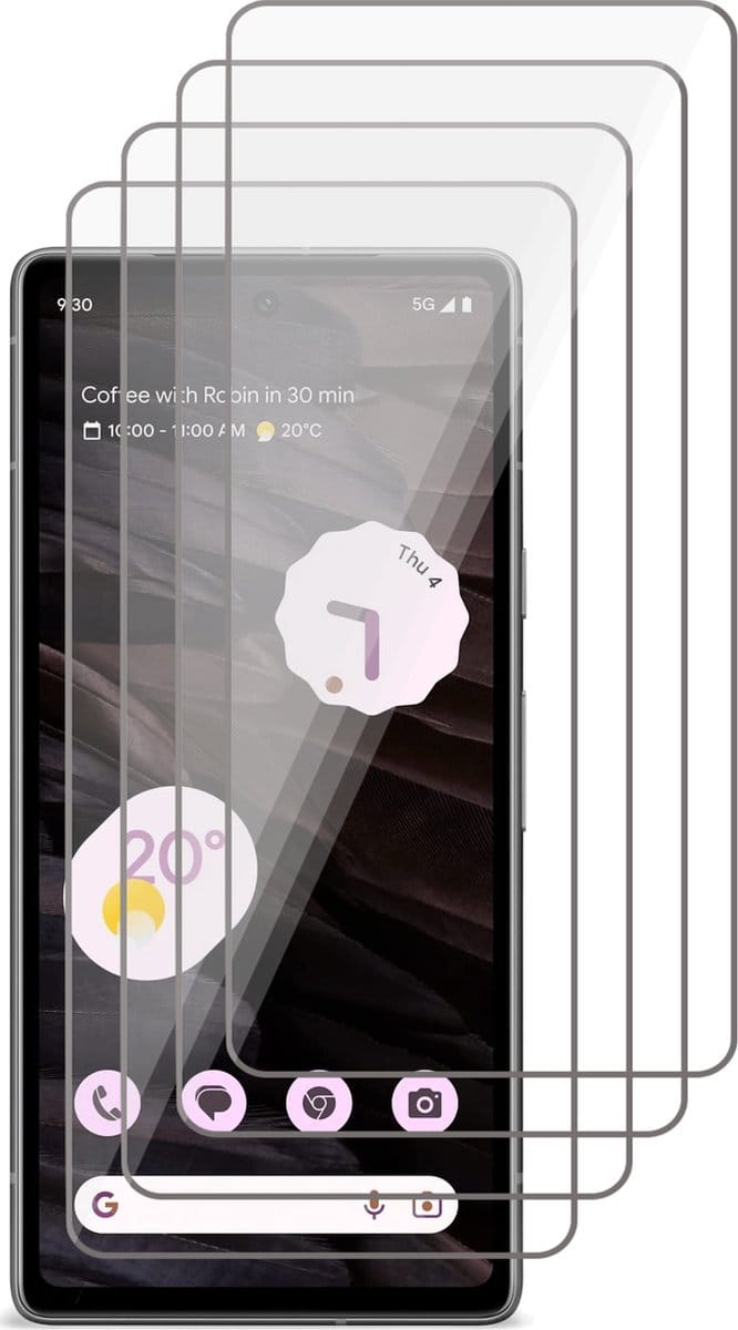 Screenprotector geschikt voor Google Pixel 7a - 4x Gehard Glas Screen Protector GlassGuard