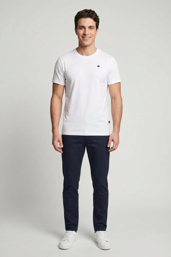 G-Star Chest Logo Slim R T S/s Natural Größe: M | Basic T-Shirts Outlet | Herren
