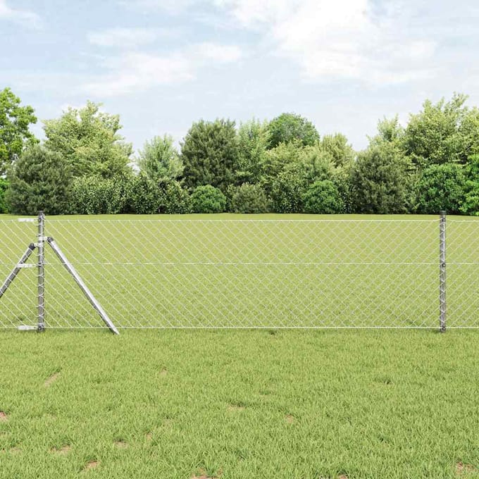 vidaXL - gaashek - met - grondbevestiging - 10 - x - 0,4 - m - Gegalvaniseerd - staal