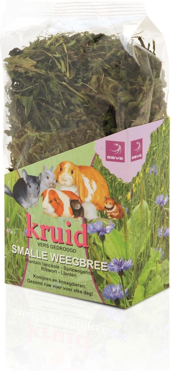 "Esve Kruid - Knaagdier - Vers gedroogd - Smalle Weegbree - 100GR - 1ST