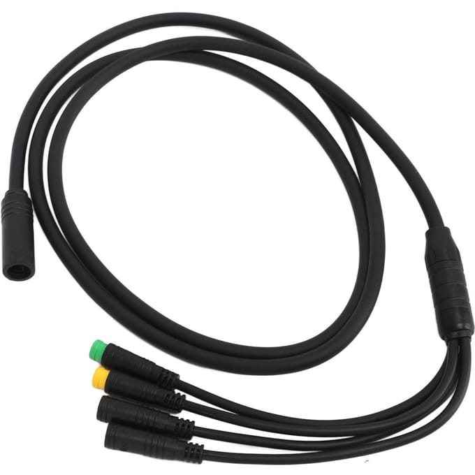 Câble de Conversion Moteur Vélo Étanche 1 pour 4 Fil d'Extension Moteur Mid-Drive pour BAFANG BBS01 black