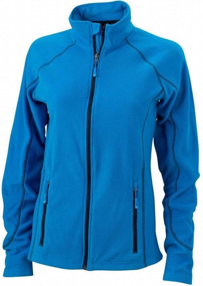 James and Nicholson Dames/dames structuur fleece jack (Aqua Blauw/Zwaar)