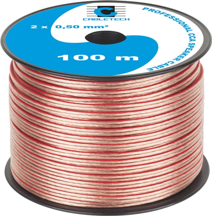 Cabletech Serie - Luidsprekerkabel - 2x0,5 mm² - 100 m - Transparant