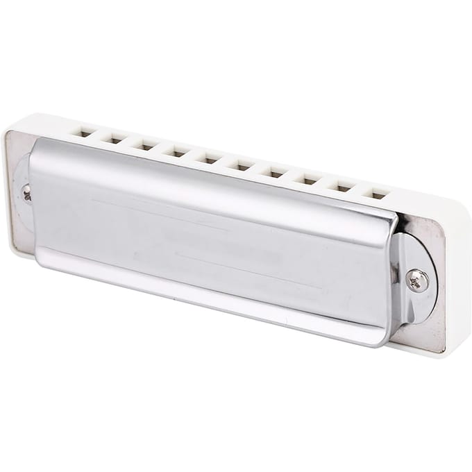 KONGSHENG AM 20D Fosforbrons Riet 10 Gaten 20 Tonen Blues Mondharmonica in de Toonsoort C(Wit) zwart