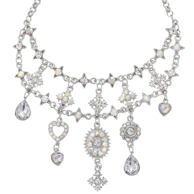 Behave – Statement Ketting – Zilverkleurig Transparant – Luxe Kristallen – Glamour Look