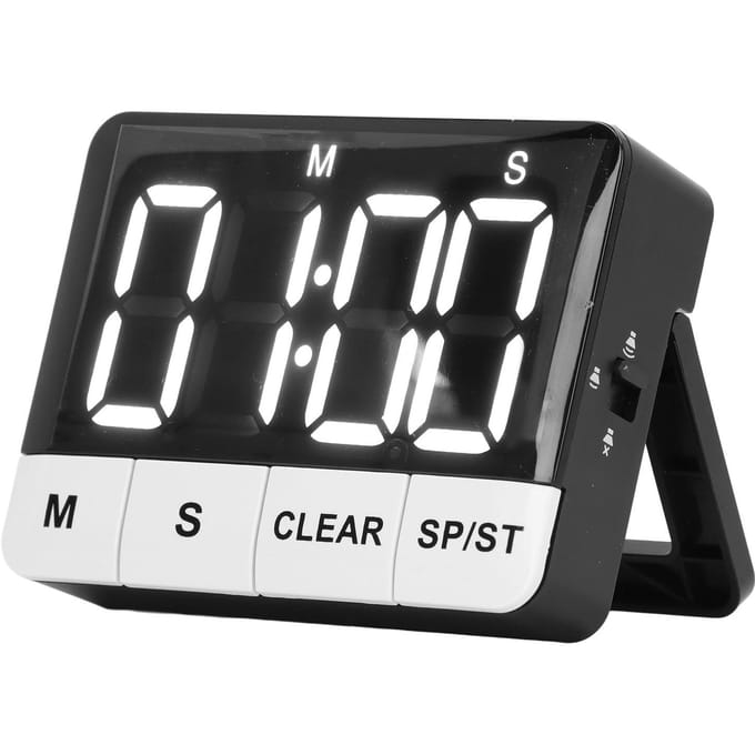 Digitale Timer LED Afteltimer Timing Timer met Magneet op de Achterkant voor Tijdmanagement black