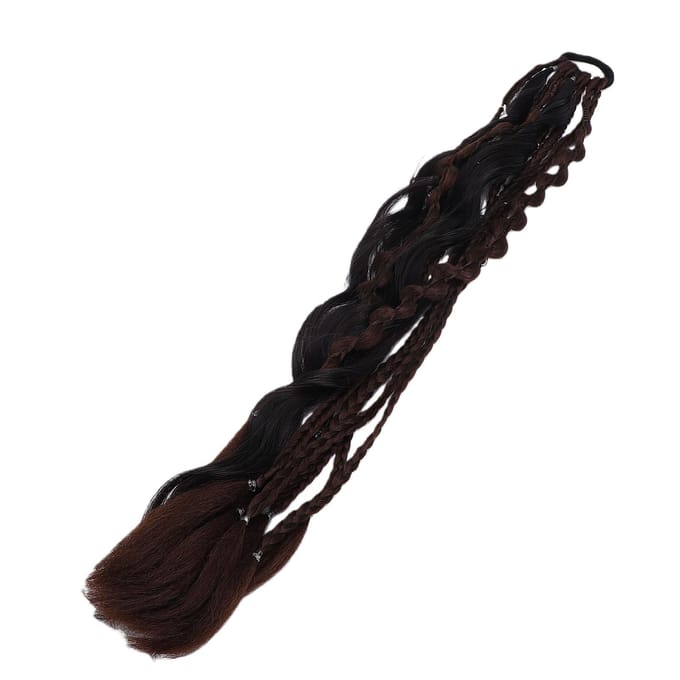 Extension de tresse Dread élastique de 23,6 pouces avec élastique à cheveux Extension de queue de cheval tressée pour le voyage et le style décontracté Noir black