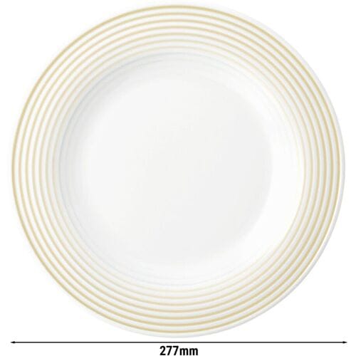 (6 stuks) SELTMANN WEIDEN Bord - plat - Ø 280mm - Zandbeige Wit / Geel