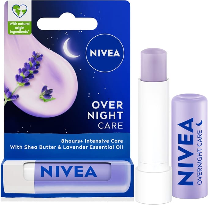 NIVEA Overnight Care - Voedende Lipstick - Lavendelgeur - Sheaboter