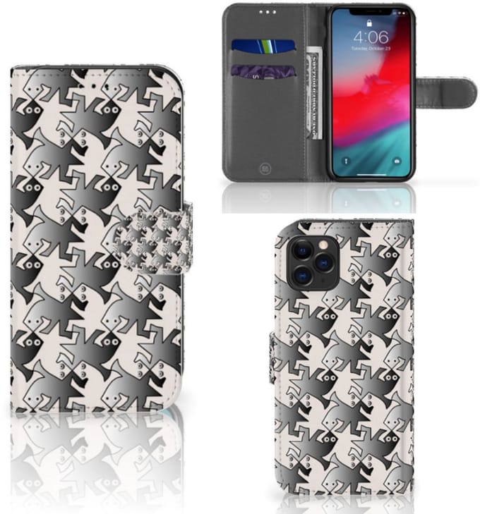 Apple iPhone 11 Pro Telefoonhoesje met Pasjes Salamander Grey