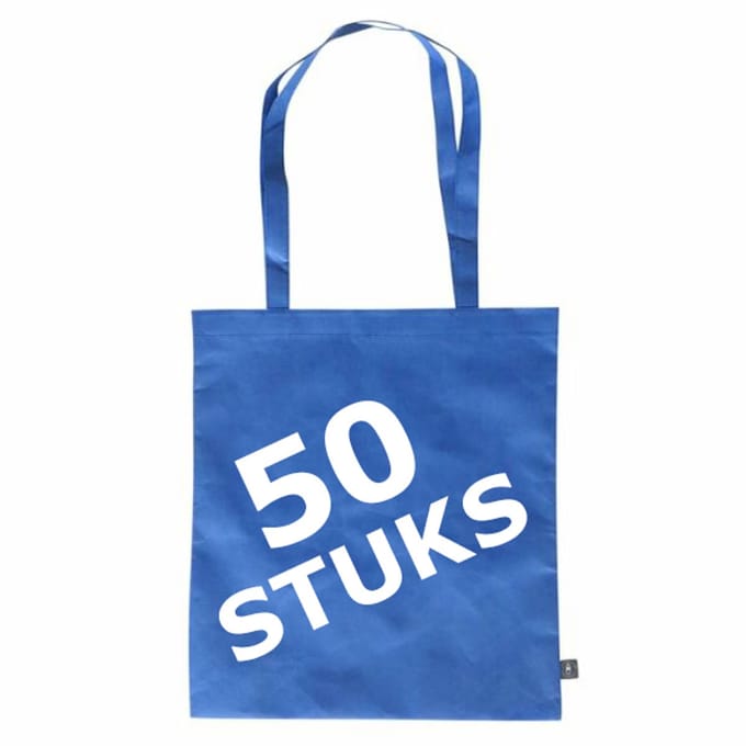 50 stuks RPET Non Woven Draagtas Blauw