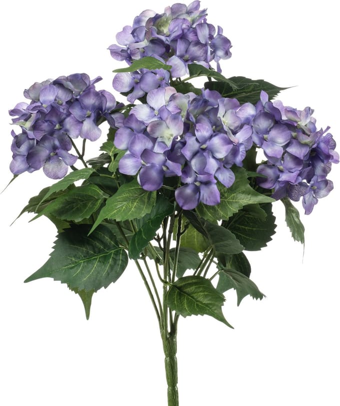 Emerald - Kunstplant Hortensia 38cm paars - Kunstplant voor binnen