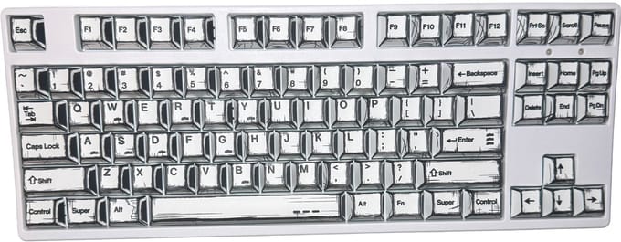 Graphite Keycaps - Witte Keycaps voor Gaming Toetsenbord - Cherry - PBT - Dye-Sub - 136 Keys