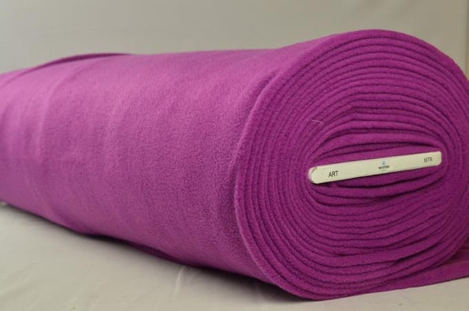 Fleece stof - Cassis - 10 meter