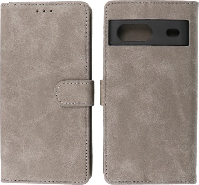 Google Pixel 7 Hoesje Book Case Portemonnee Telefoonhoesje - Grijs