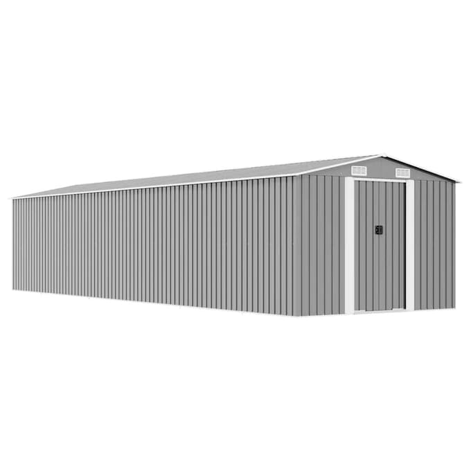 vidaXL - Tuinschuur - 257x990x181 - cm - gegalvaniseerd - staal - grijs