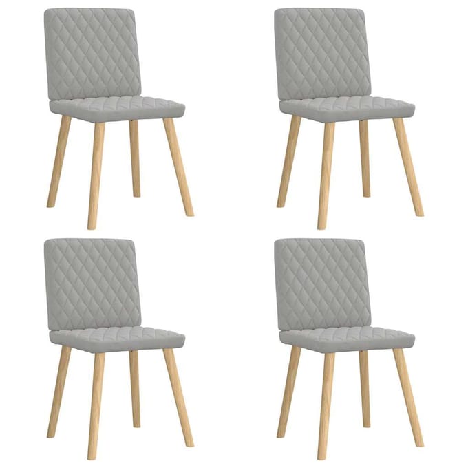 vidaXL Eetkamerstoelen 4 st stof wolk grijs