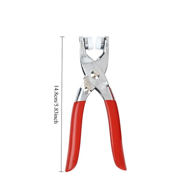Kit complet de boutons-pression robustes avec outil de pression ergonomique et boîte de rangement transparente - Boutons et système de pression codés par couleur Blanc et Rouge rouge