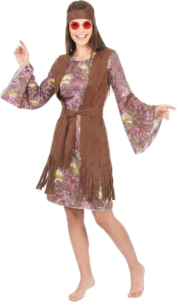 Vegaoo - Retro hippie psychedelische outfit voor vrouwen