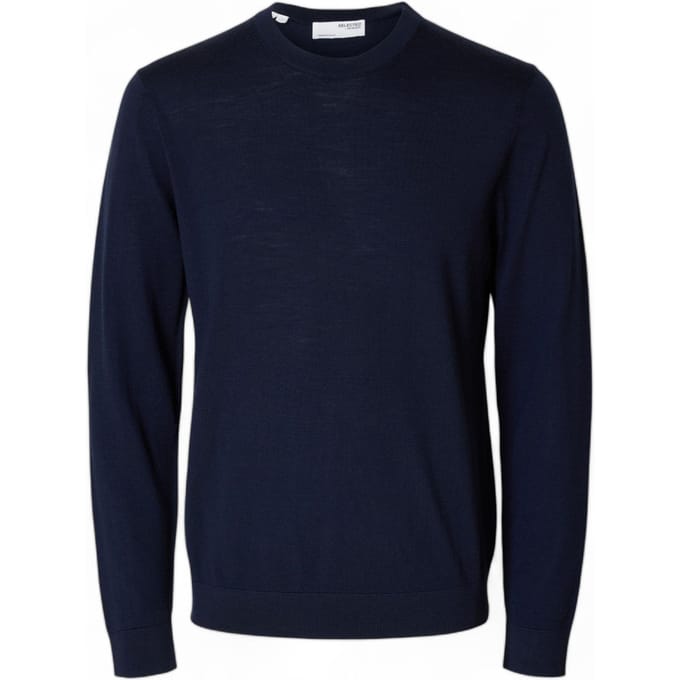 Trui Selected 16094647 TRAY MERINO CREW.-NAVY BLAZER
