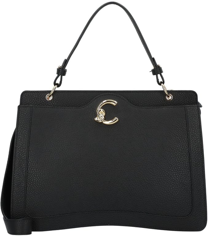 COCCINELLE Leren handtas schoudertas C-Me Handbag Grained Leather Noir zwart