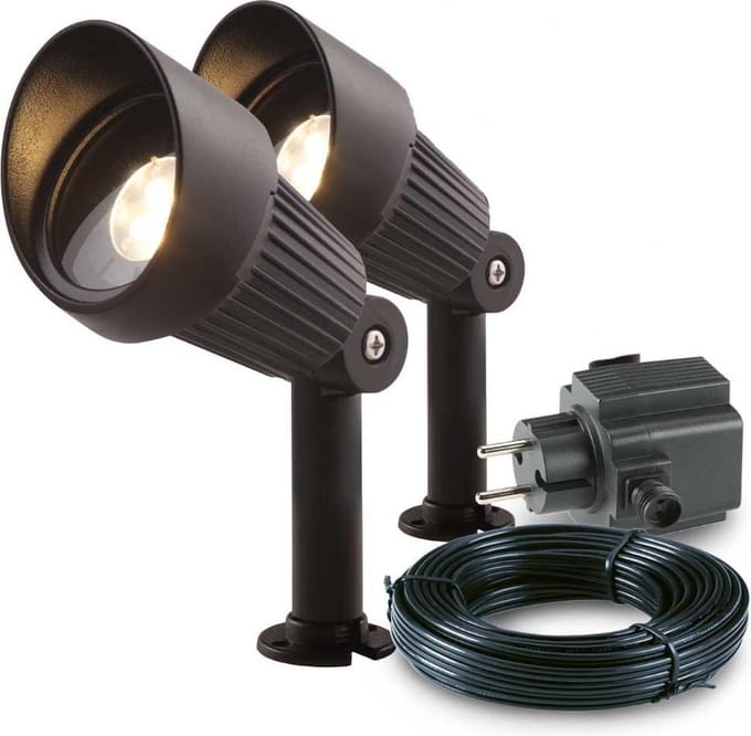 2x LED grond spot - 12V - 3 watt - complete set