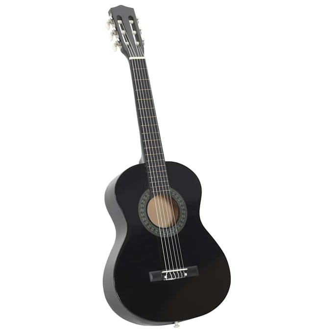 Ensemble de guitare classique 8 pièces pour débutants Noir Taille 1/2 (34 )