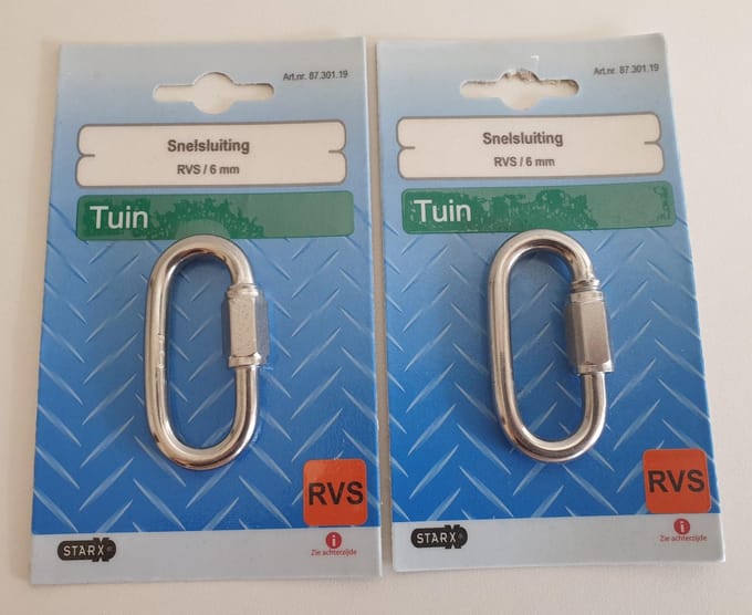 Starx Snelsluiting 2 stuks 6mm RVS - Tuin