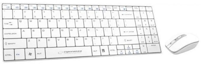 Esperanza EK122W toetsenbord Inclusief muis RF Draadloos QWERTY Wit