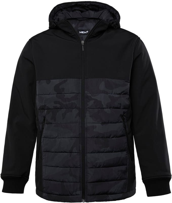 Men Plus - Heren - Gewatteerde jas capuchon ritszakken - Navy blauw - Maat L