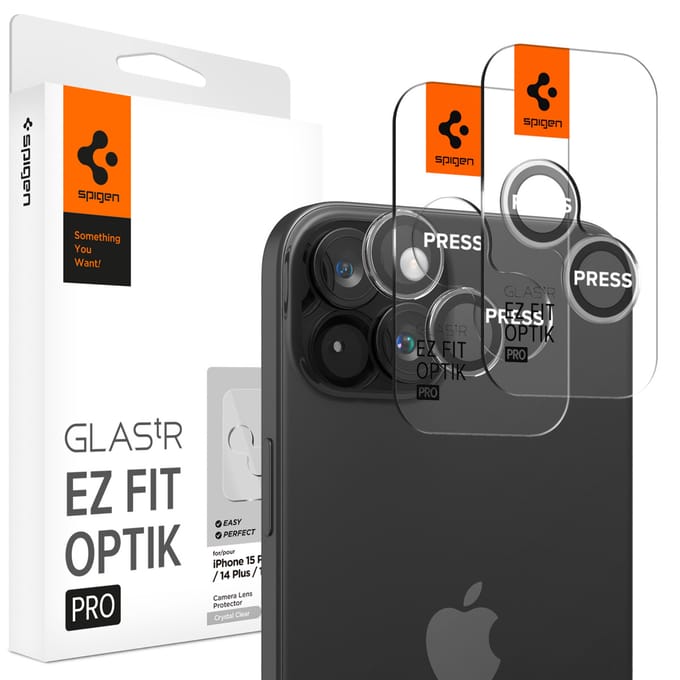Spigen Glass tR EZ Fit Optik Pro 2 Pack - crystal clear - iPhone 15/15 Plus/14/14 Plus