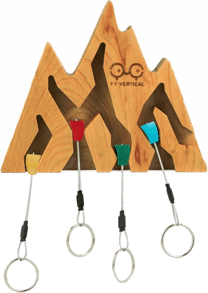 Wand-sleutelhouder Key Holder Mountain – kliminspiratie decor in kersenhout