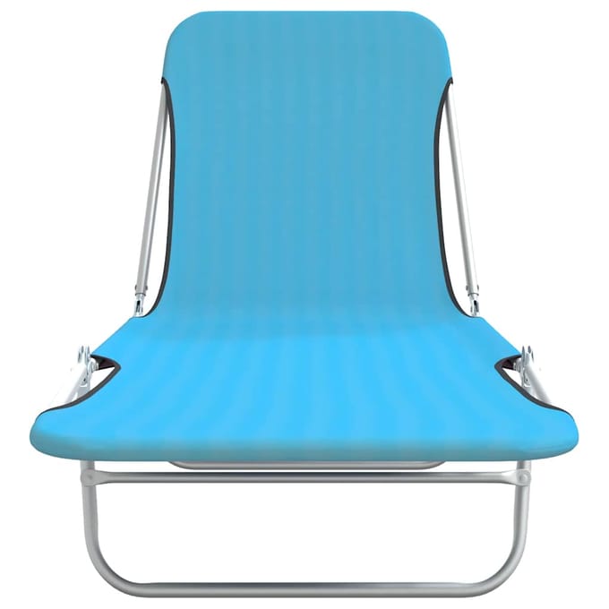 vidaXL - Ligbedden - inklapbaar - 2 - st - staal - en - stof - blauw