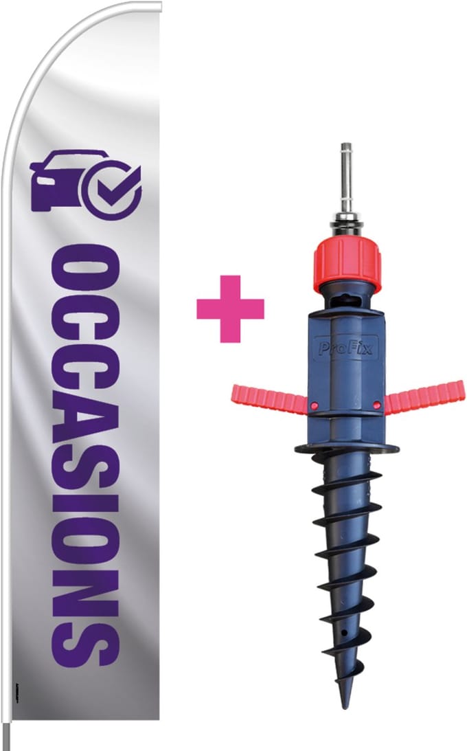 Beachflag - Occasions - Vlag + Grondboor + Rotator + Hengelsysteem + Draagtas - Actievlag.nl