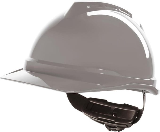 MSA V-Gard 500 veiligheidshelm - ongeventileerd - draaiknop Grijs