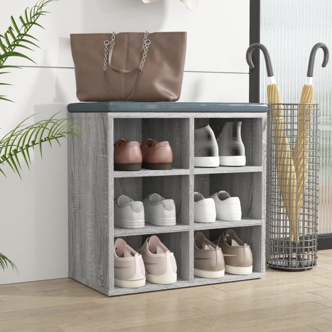 vidaXL - Schoenenkast - 52,5x30x50 - cm - grijs - sonoma - eikenkleurig