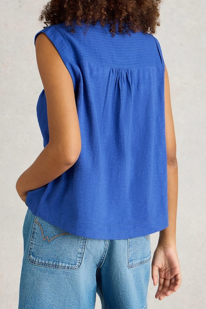 White Stuff Isla Mix Top Bright Blue Taglia: 18 | Magliette intime Outlet | Donna | Blu