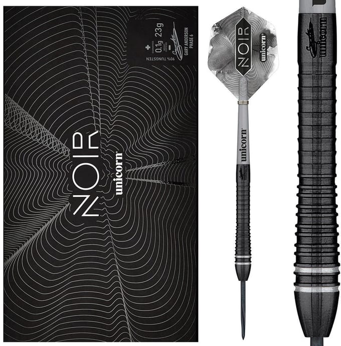 Unicorn Gary Anderson Noir Phase 6 90% - Dartpijlen