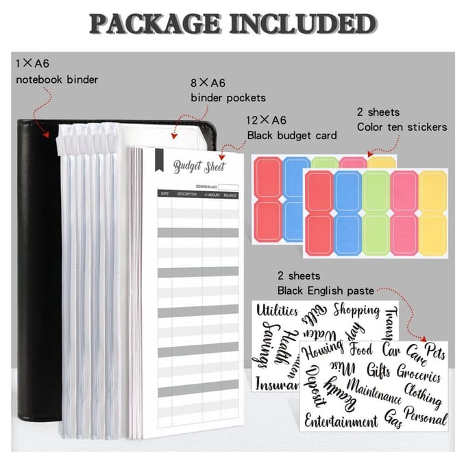 A6 PU Leer Budget Organizer Budgetplanner Financiële Planner Budgetmap voor Budgetteren van Geld blue