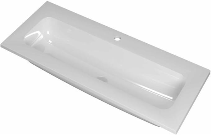 INK Reflekt Wastafel Polystone Centraal met 1 Kraangat - 1000x400x15 mm - Glans Wit
