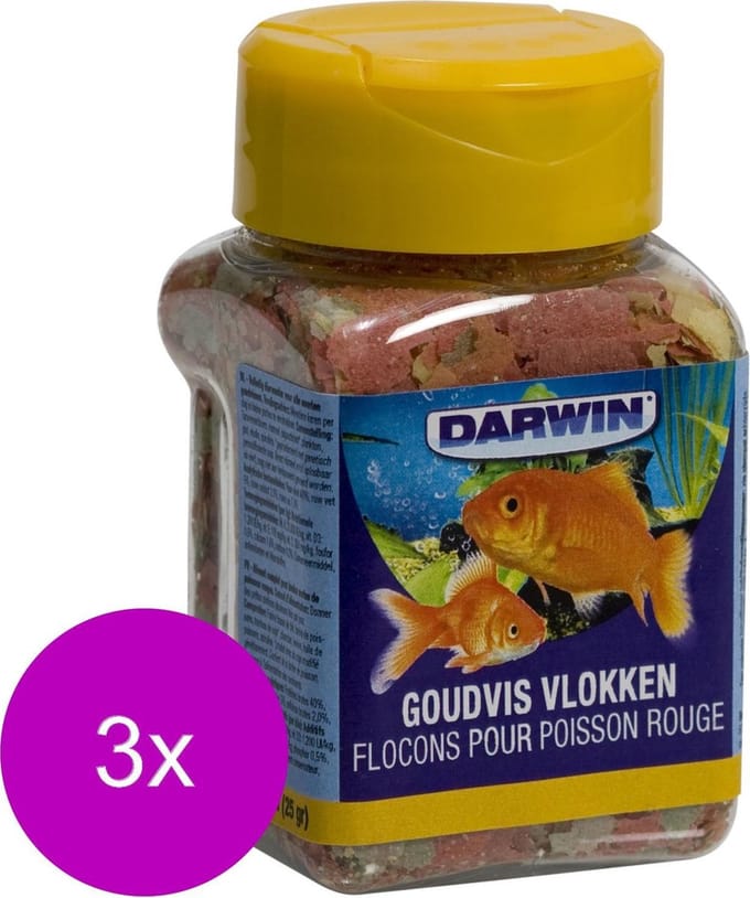 Darwin Goudvis Vlokken - Vissenvoer - 3 x 100 ml
