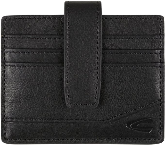 camel active Leren Kaarthoes Stone Card Wallet Black Zwart