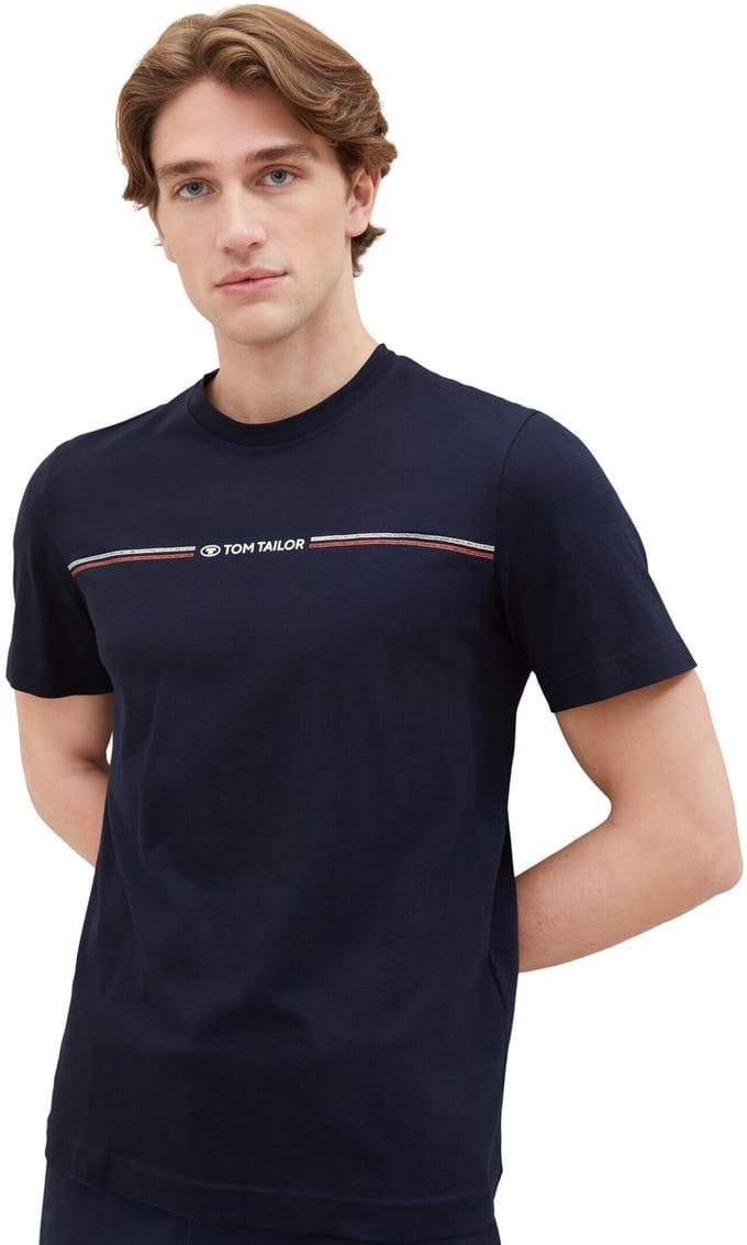 Tom Tailor - T-shirt met print - Maat XXXL - sky captain blue