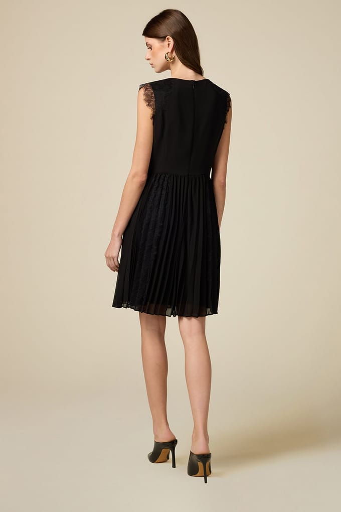 Oltre Short Dress With Lace Inserts Black Größe: 40 | Minikleider Outlet | Damen | Schwarz