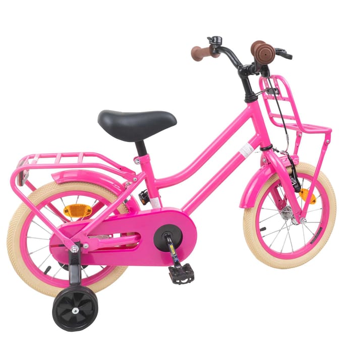 vidaXL - Kinderfiets - 12 - Inch - voor - 2-4 - jaar - oud - Donkerroze
