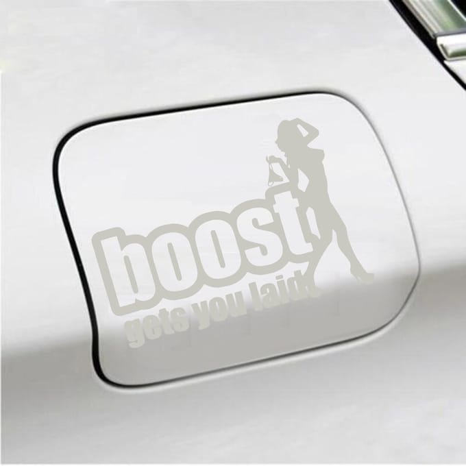 Bumpersticker - Boost Get You Laid - 13 X 18 - Zilver