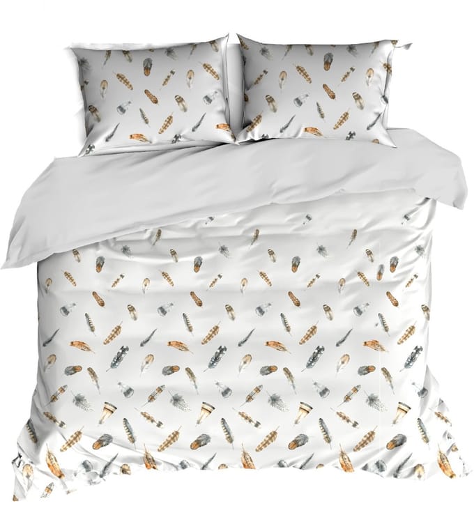 Linolux Dekbedovertrek Feathers Grey 2 persoons
