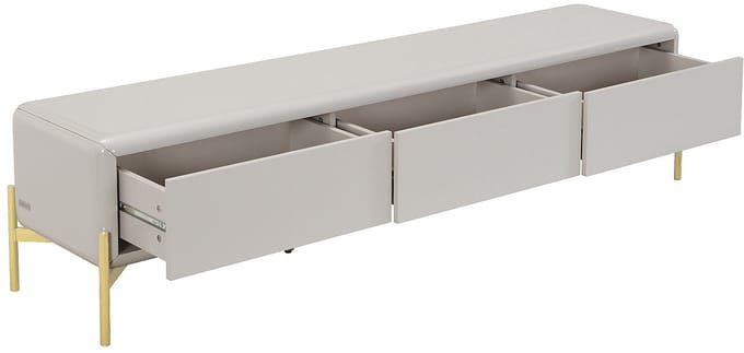 Vente-unique Tv-meubel met 3 lades van MDF - Beige en goud - LYBAKA