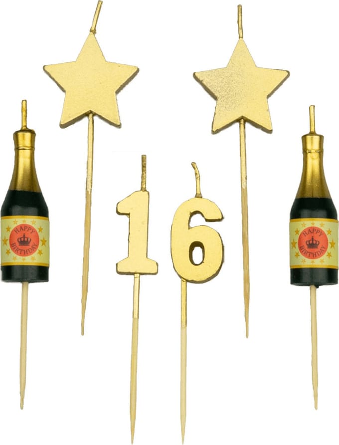 Party cake candles - 16 years